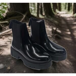 HUGO Kris Women's Black Chelsea Boots Manmade SIZE US 6 (UK 3 EU 36)